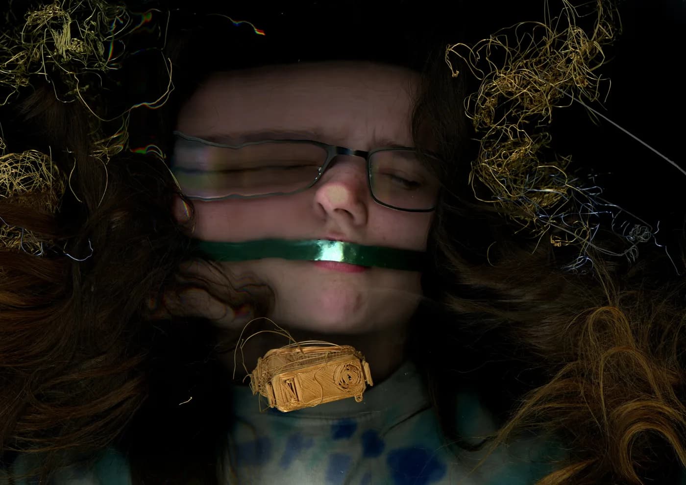 Face pressed against the scanner glass