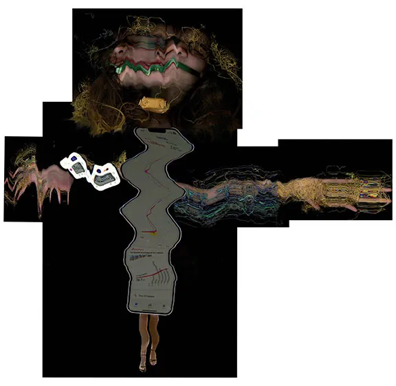 Monitored Cyborg scanography piece