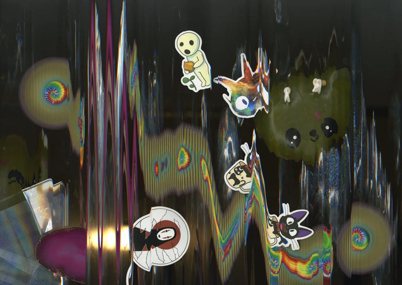 Iridescent material scanned in motion