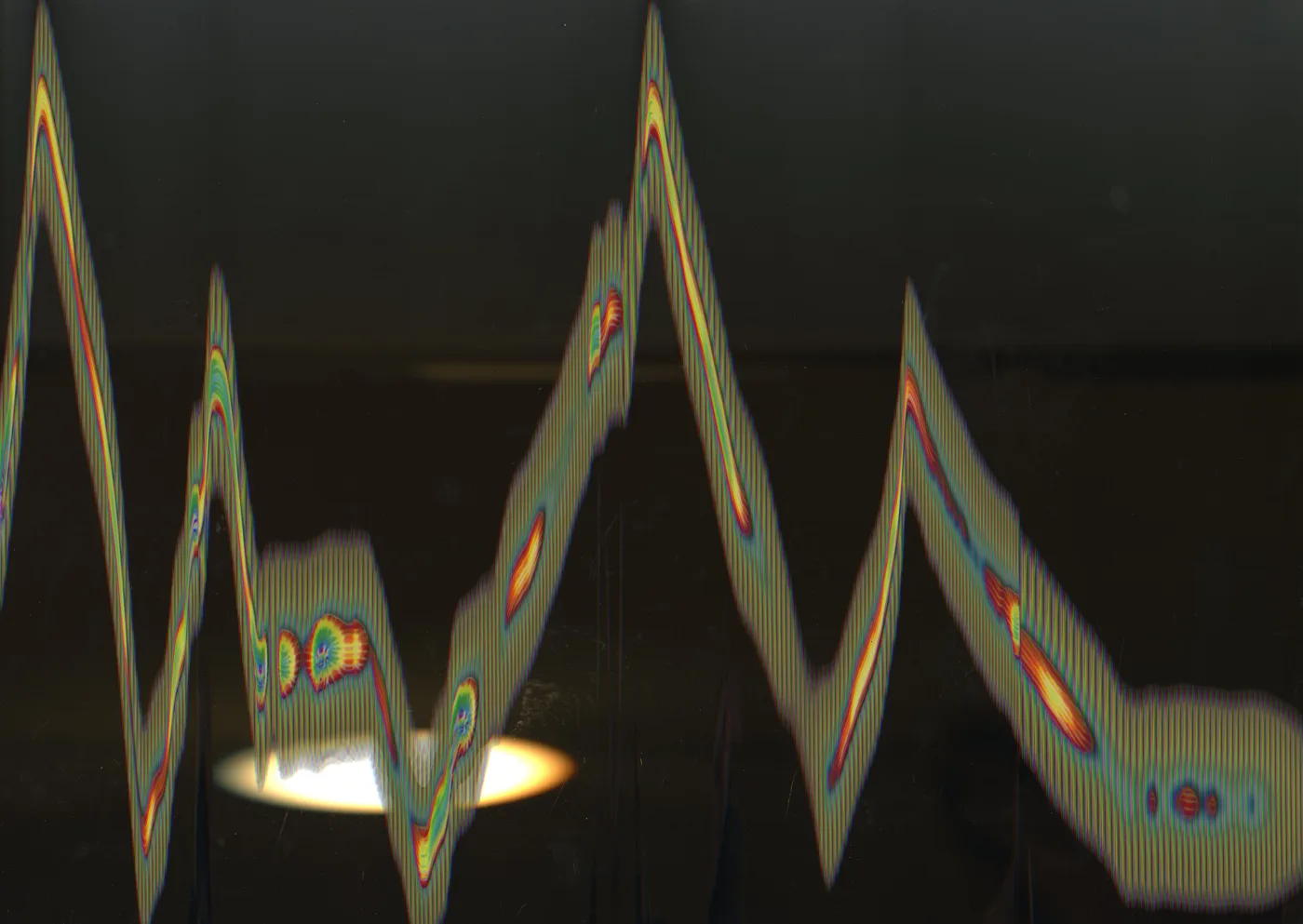 Iridescent material scanned in motion