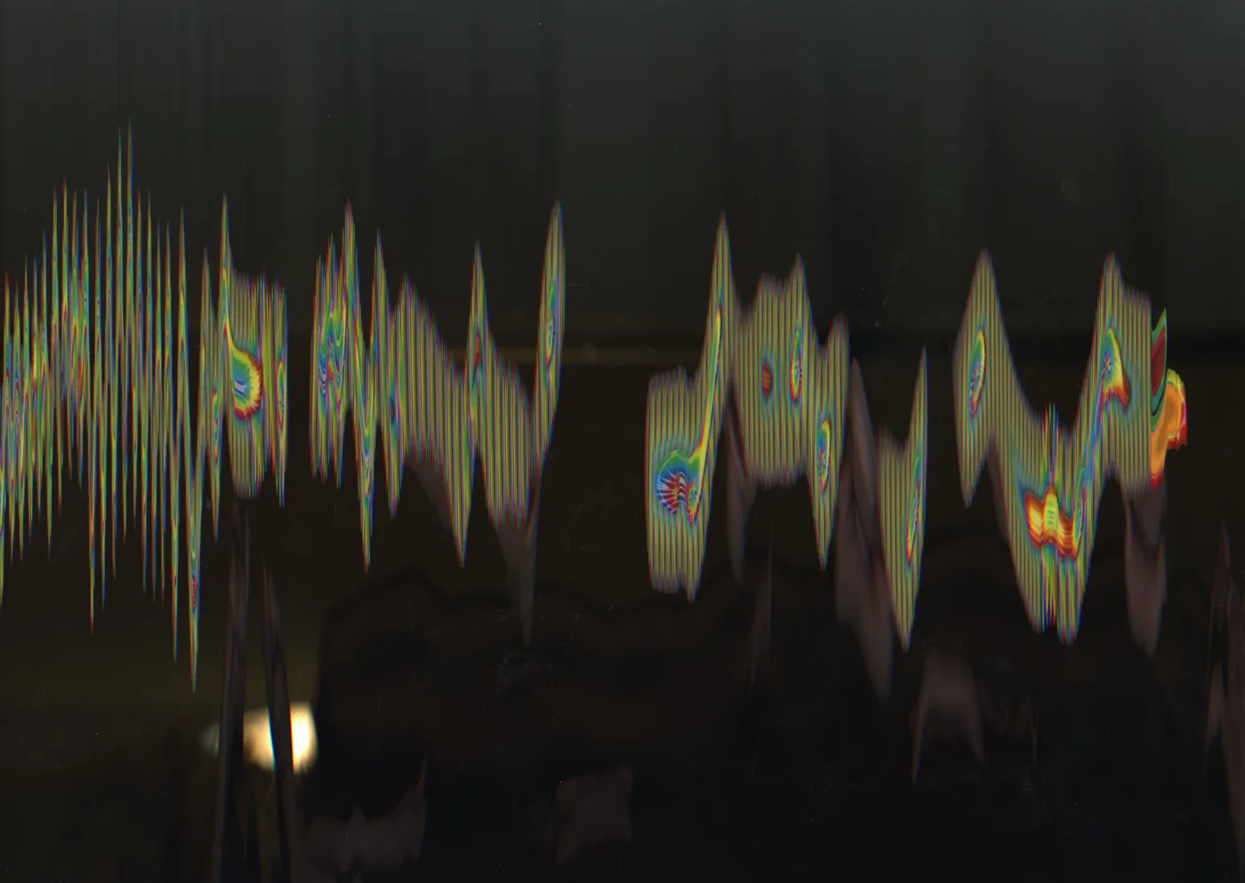 Iridescent material scanned in motion