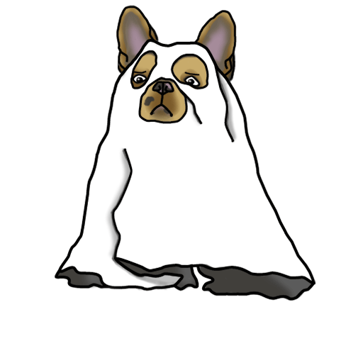 Animated ghost dog character